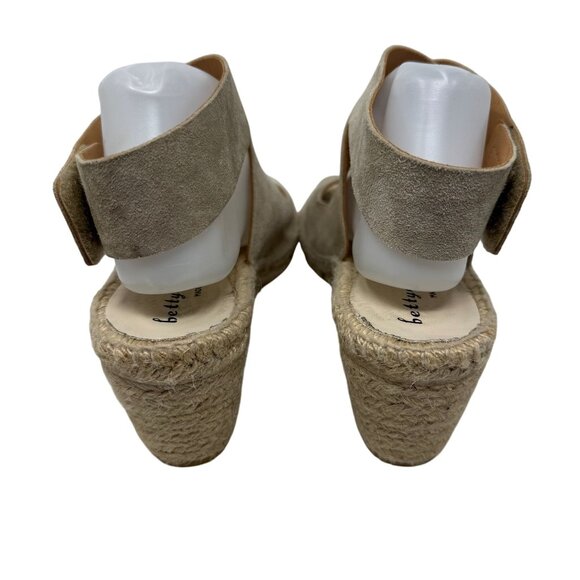 Bettye Muller Beige Suede Espadrille Wedge Sandals strappy Size 41 US 11 Shoes - Picture 6 of 10
